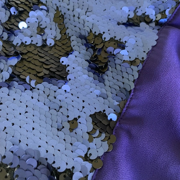 Short purple sequin dress - Picture 3 of 3